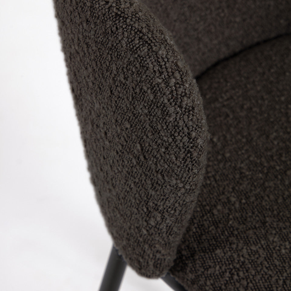 Scaun bar negru din textil Ciselia Kave Home