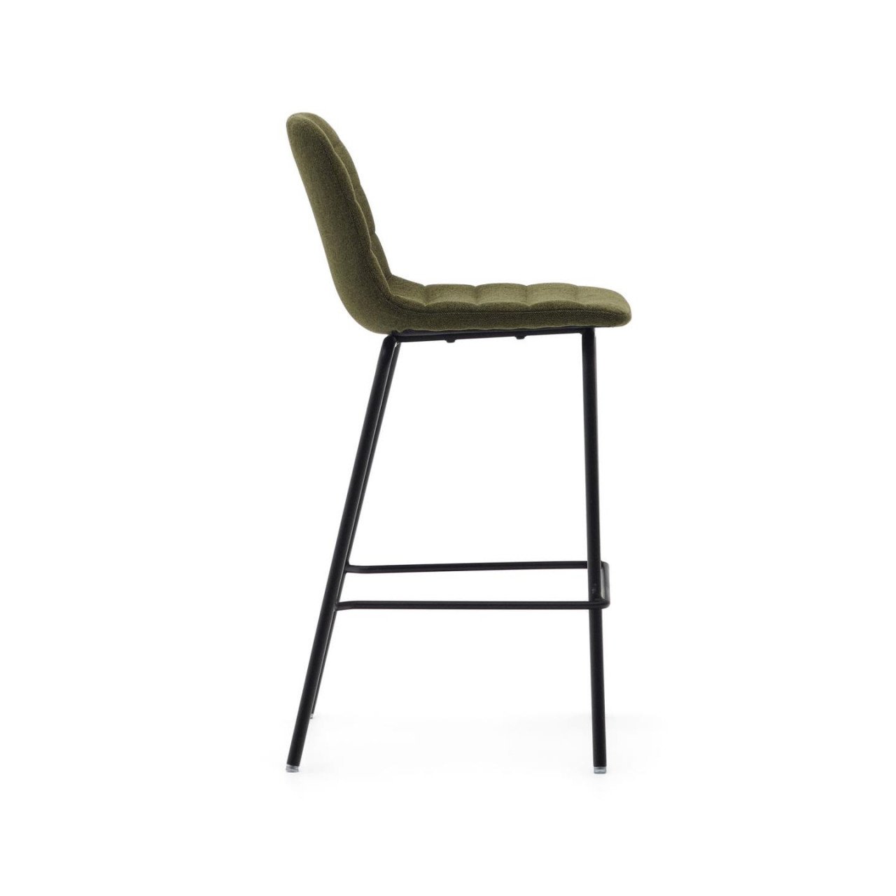 Scaun bar verde/negru din textil Zunilda Kave Home
