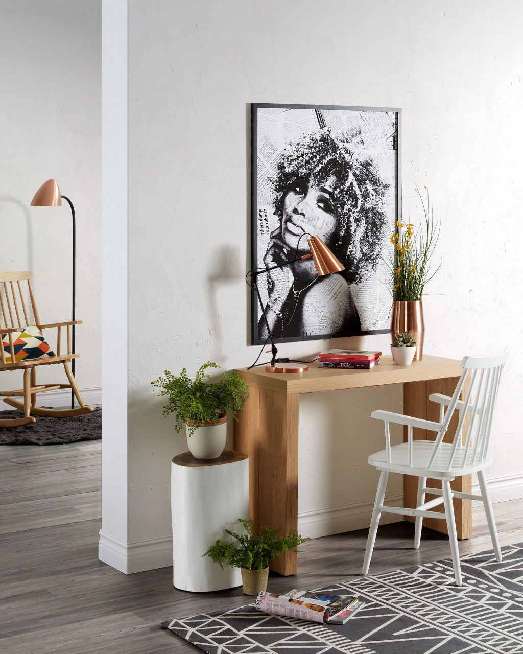 Scaun dining alb din lemn Tressia Kave Home