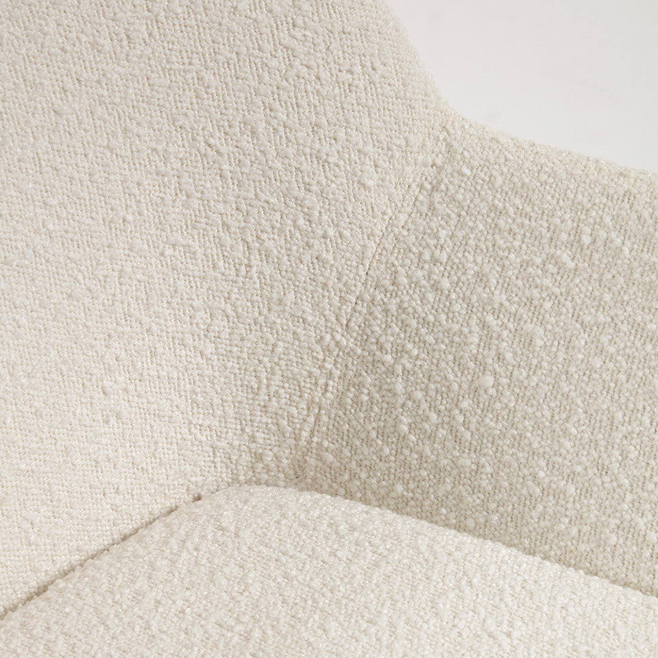 Scaun dining alb din textil Konna Kave Home