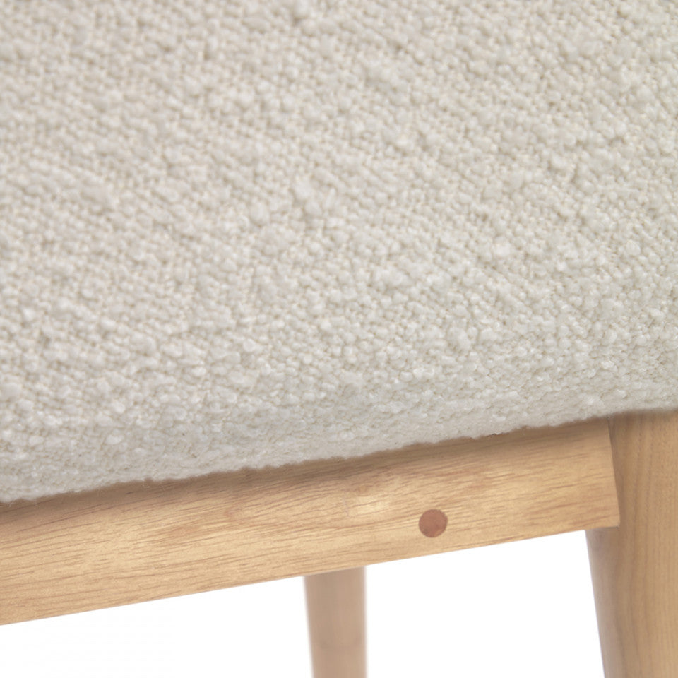 Scaun dining alb din textil Konna Kave Home