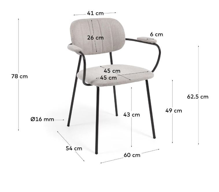 Scaun dining bej din textil Auxtina Kave Home