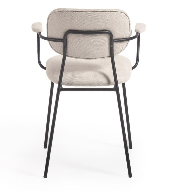 Scaun dining bej din textil Auxtina Kave Home