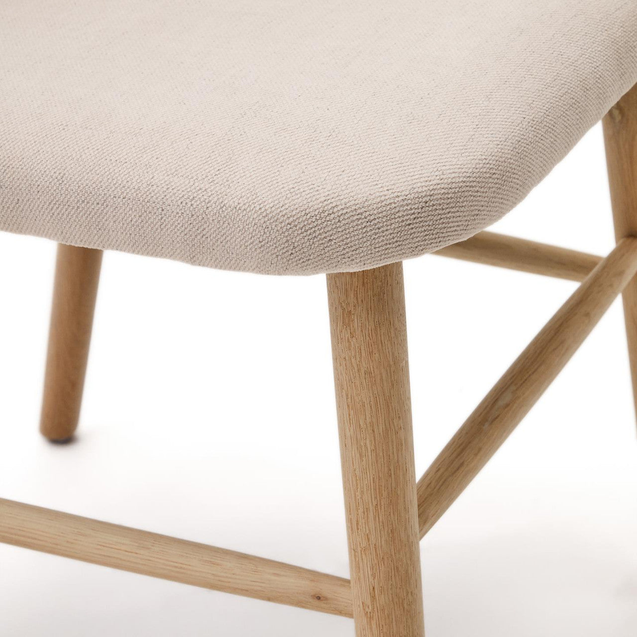 Scaun dining bej din textil Helda Kave Home