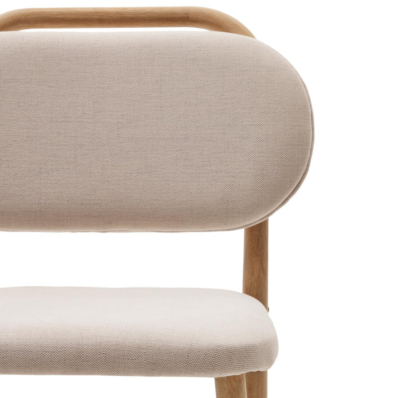 Scaun dining bej din textil Helda Kave Home