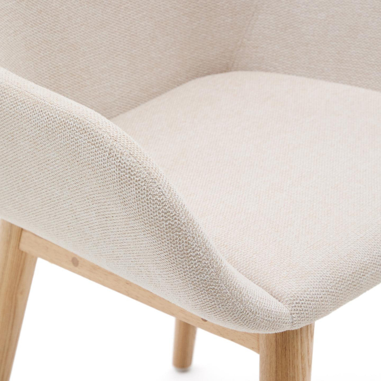 Scaun dining bej din textil Konna Kave Home