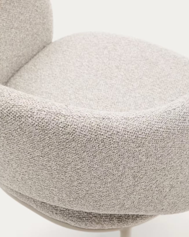 Scaun dining bej din textil Maina Chenille Kave Home