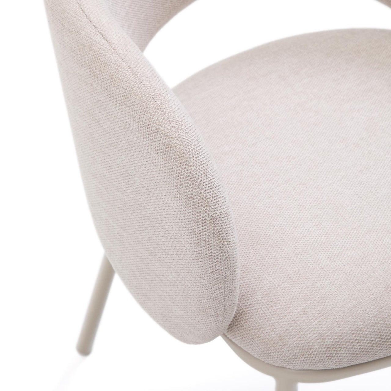 Scaun dining bej din textil Maina Kave Home