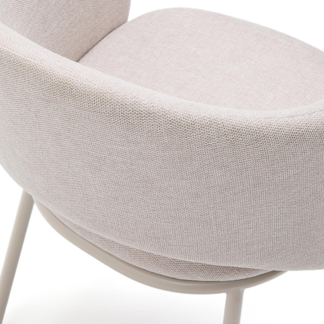 Scaun dining bej din textil Maina Kave Home