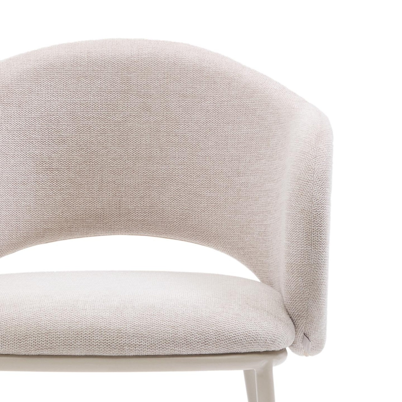 Scaun dining bej din textil Maina Kave Home
