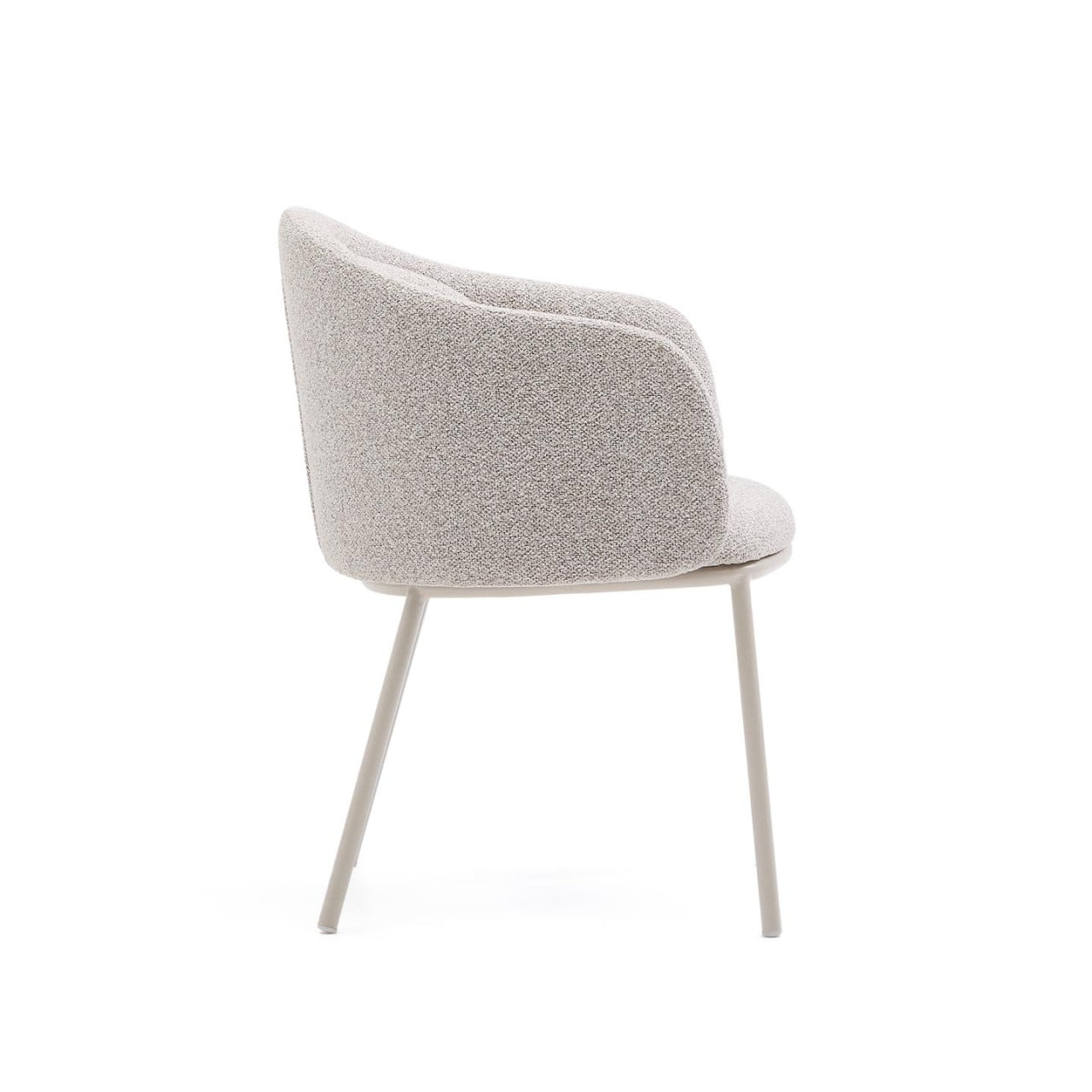 Scaun dining bej din textil Minda Chenille Kave Home