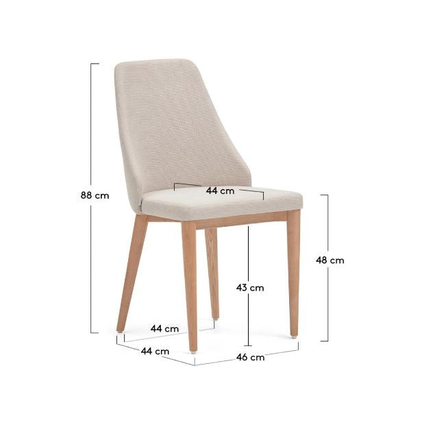 Scaun dining bej din textil Rosie Kave Home