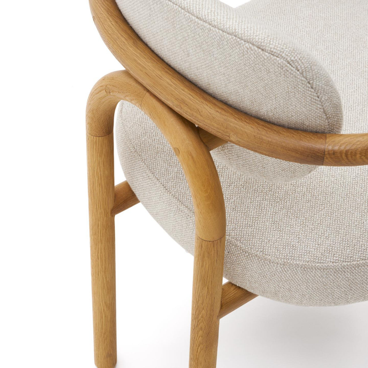 Scaun dining bej/maro din textil Melqui Kave Home