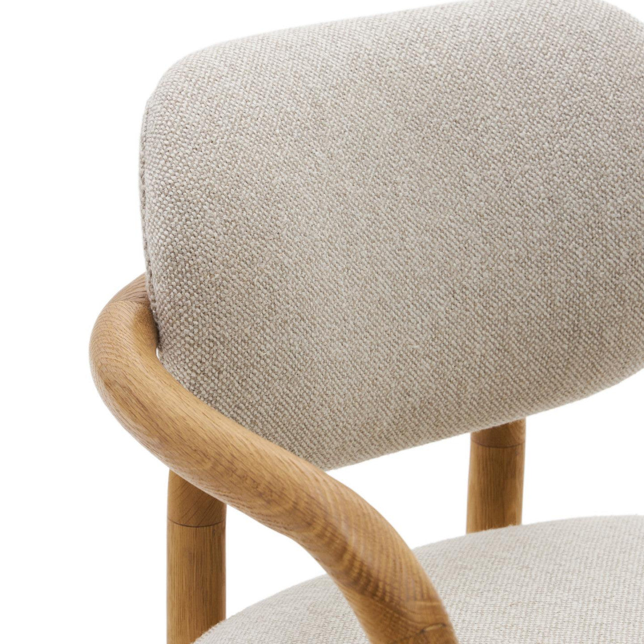 Scaun dining bej/maro din textil Melqui Kave Home