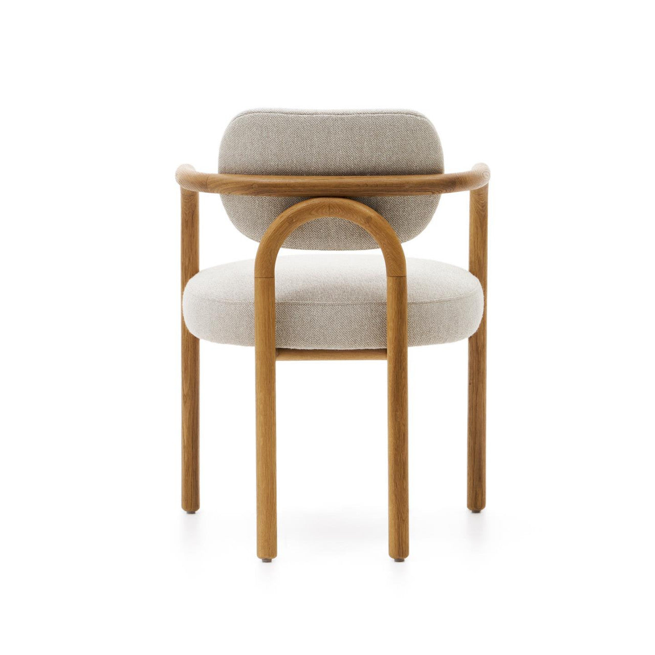 Scaun dining bej/maro din textil Melqui Kave Home