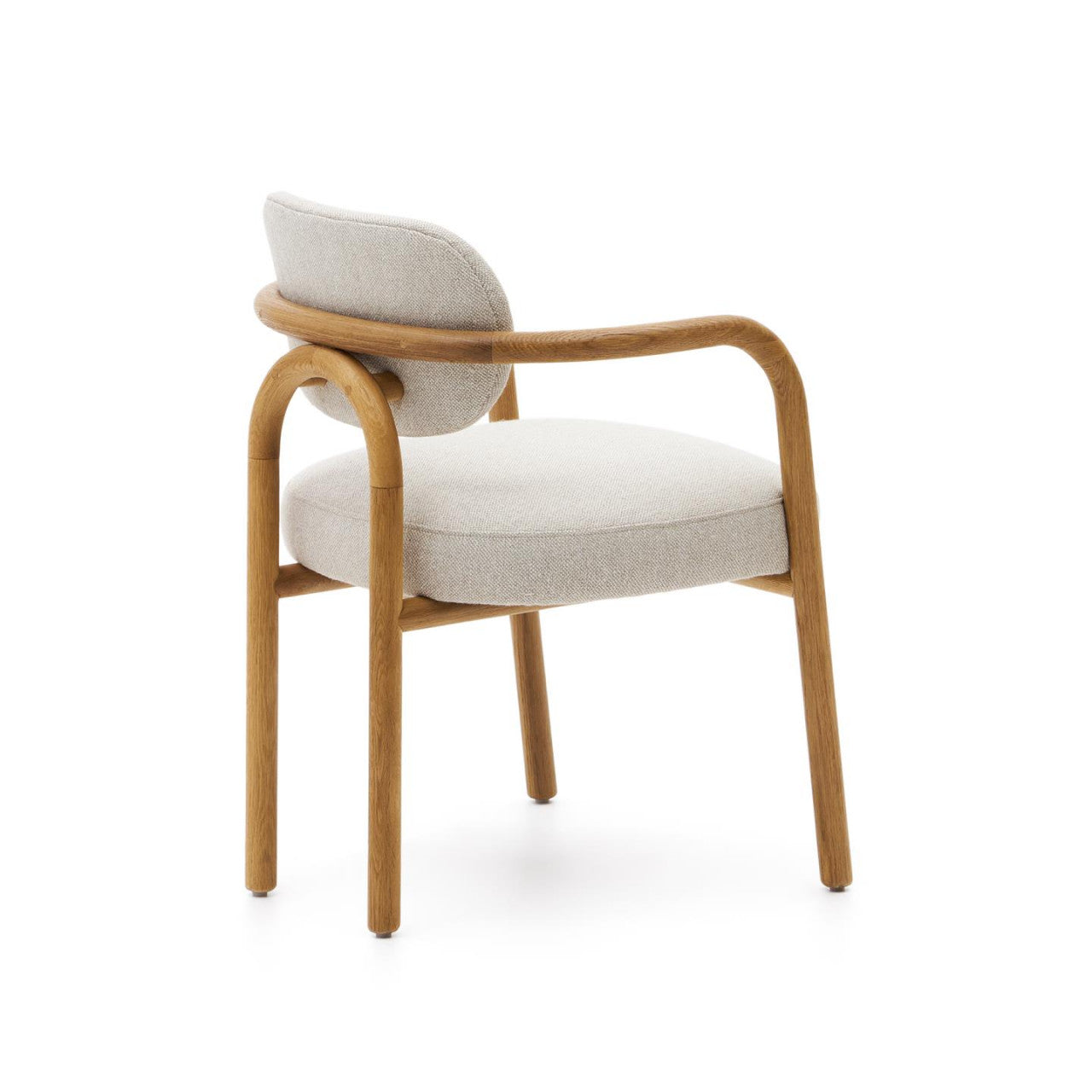 Scaun dining bej/maro din textil Melqui Kave Home