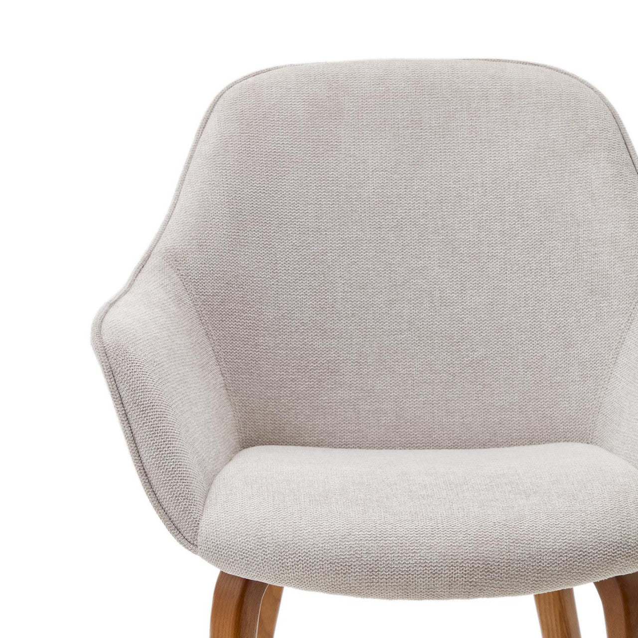 Scaun dining bej/maro inchis din textil Aleli Shearling Kave Home