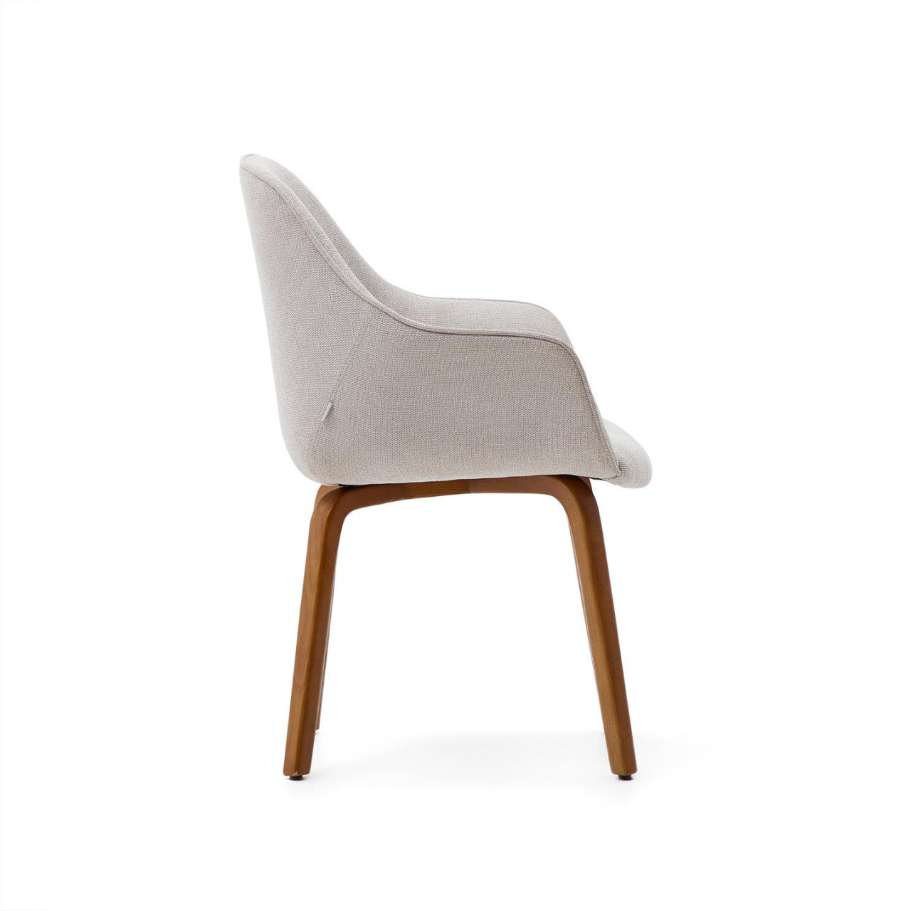 Scaun dining bej/maro inchis din textil Aleli Shearling Kave Home