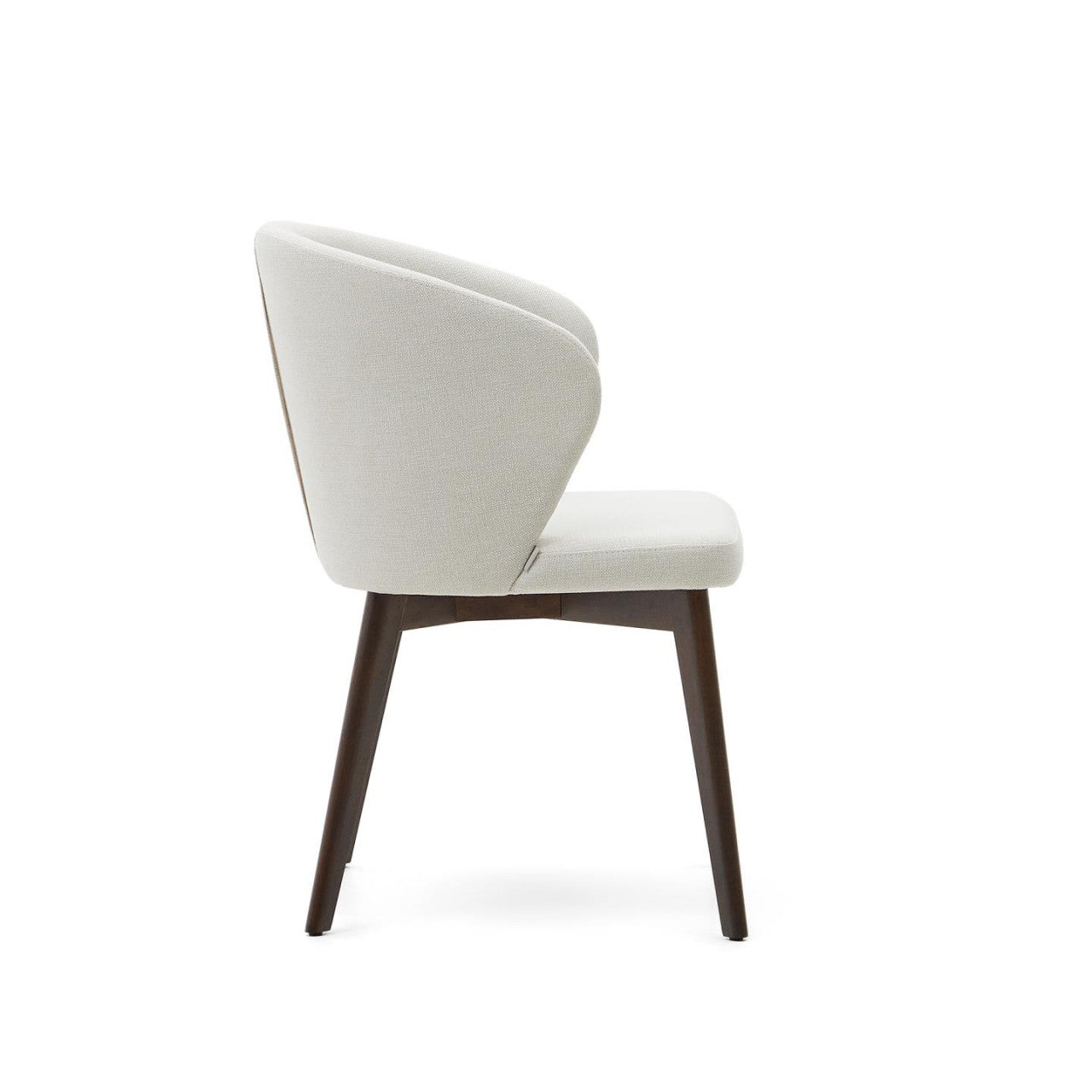 Scaun dining bej/maro inchis din textil Darice Kave Home