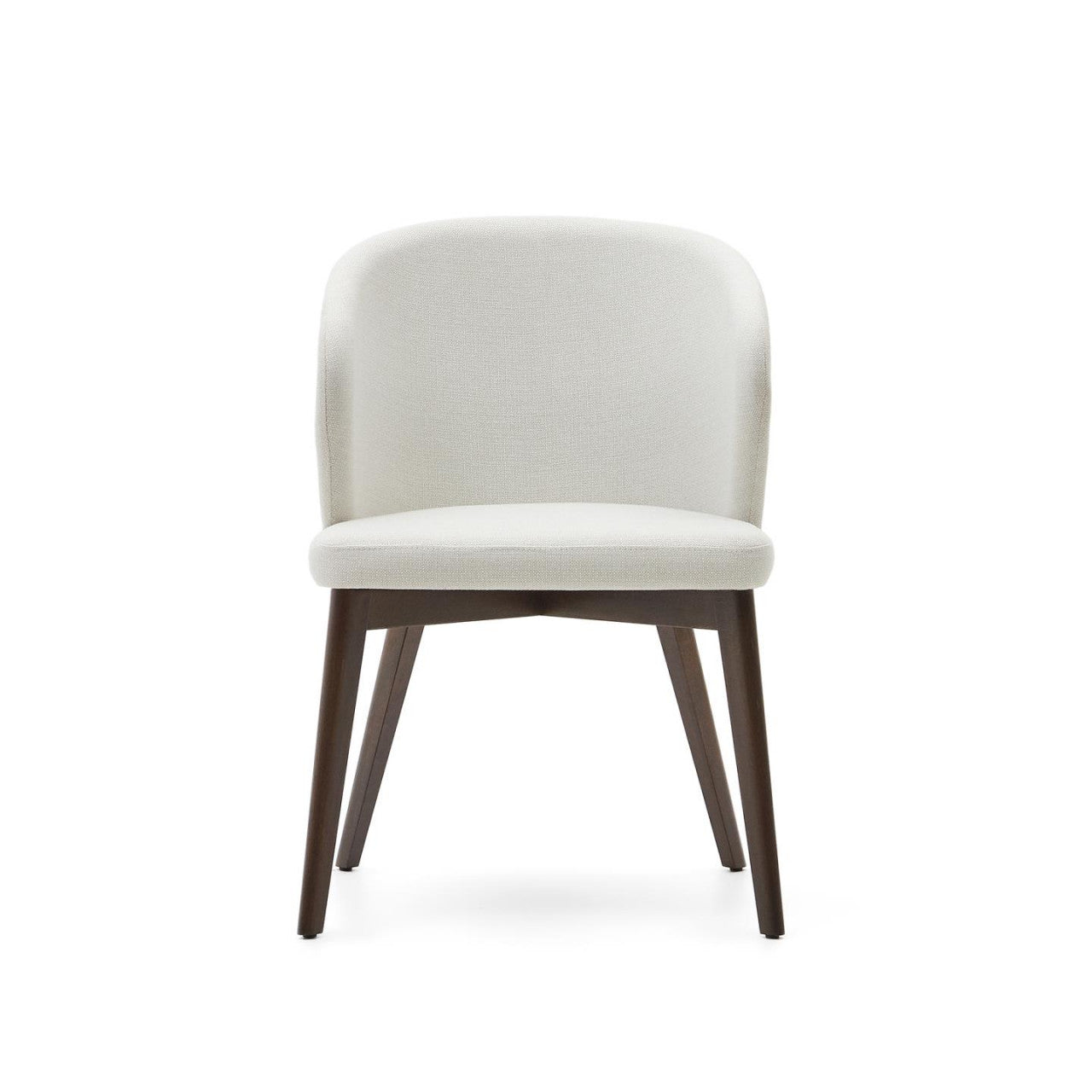 Scaun dining bej/maro inchis din textil Darice Kave Home
