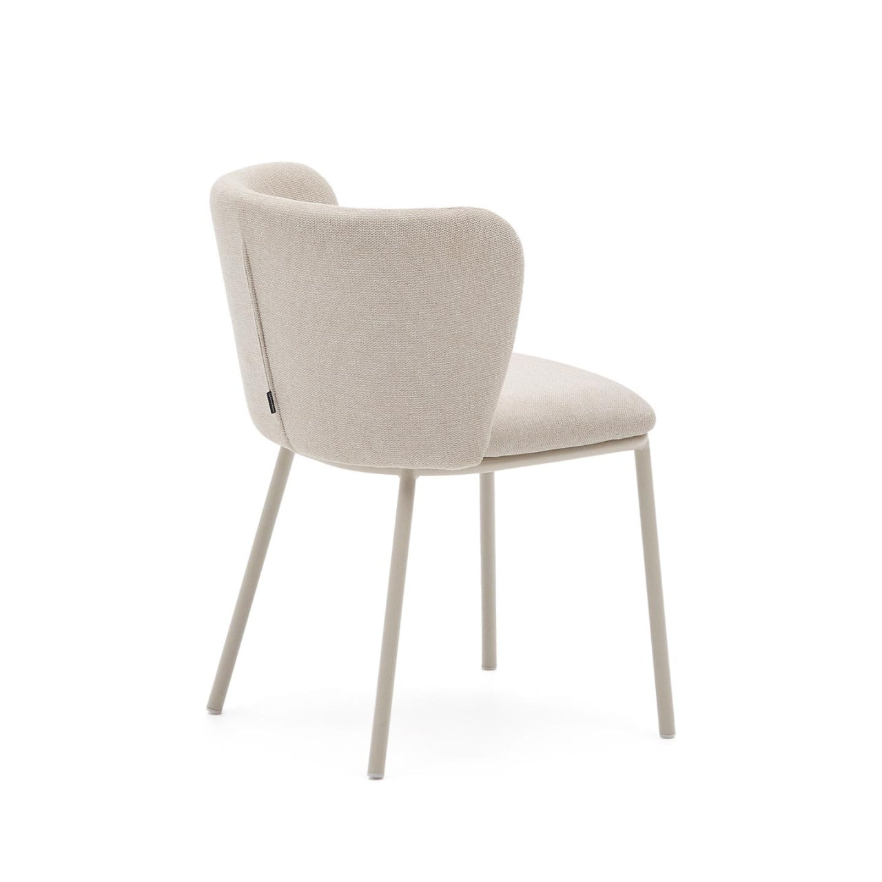 Scaun dining crem/alb din textil Ciselia Boucle Kave Home