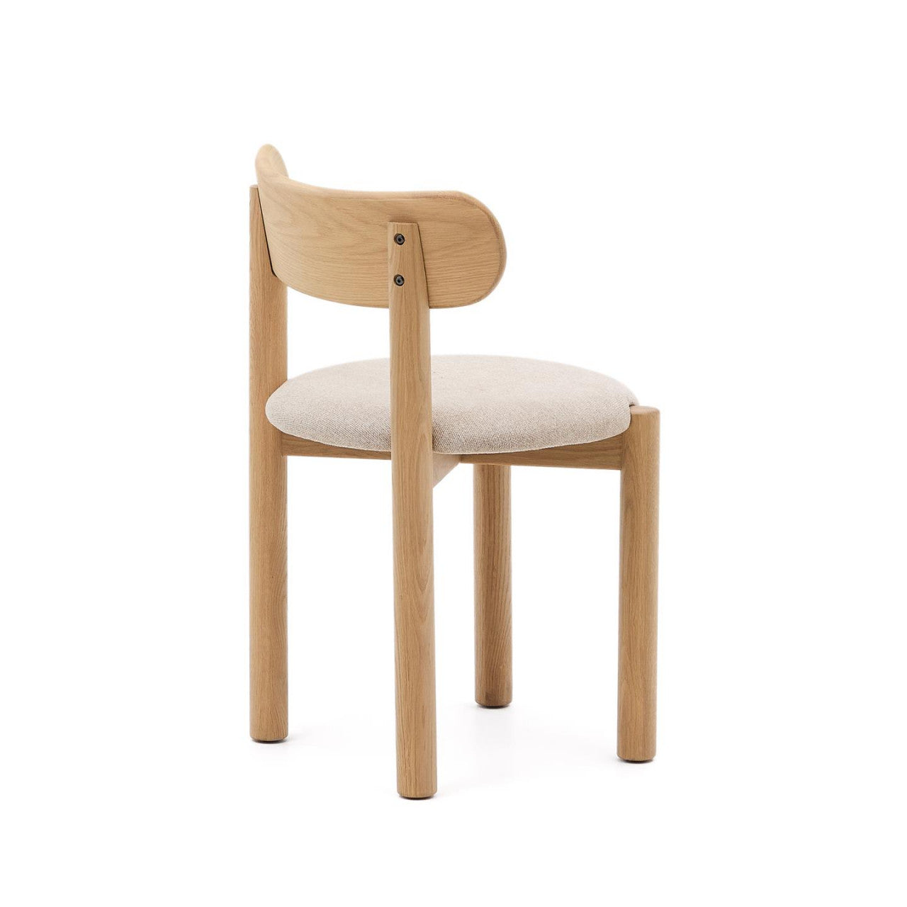 Scaun dining crem/maro din textil Nebai Kave Home