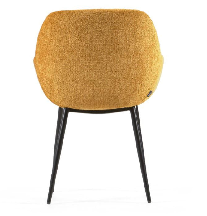 Scaun dining galben mustar din textil Konna Kave Home