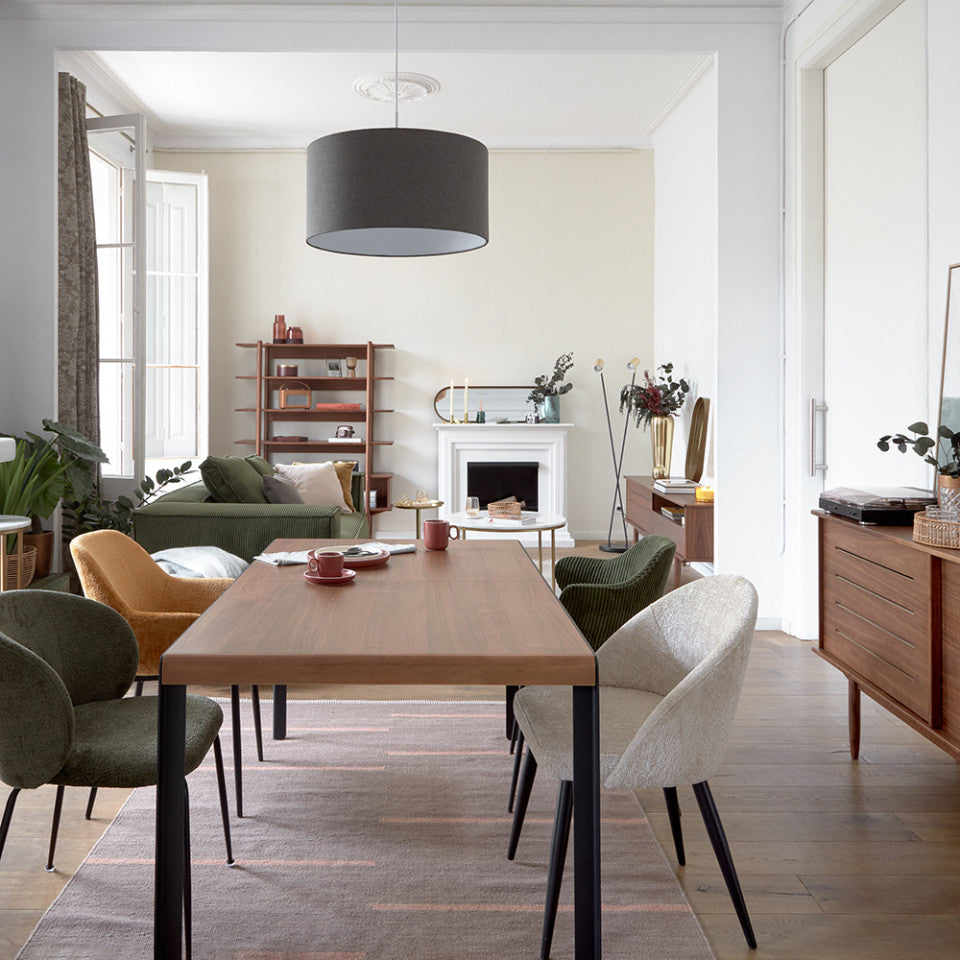 Scaun dining galben mustar din textil Konna Kave Home