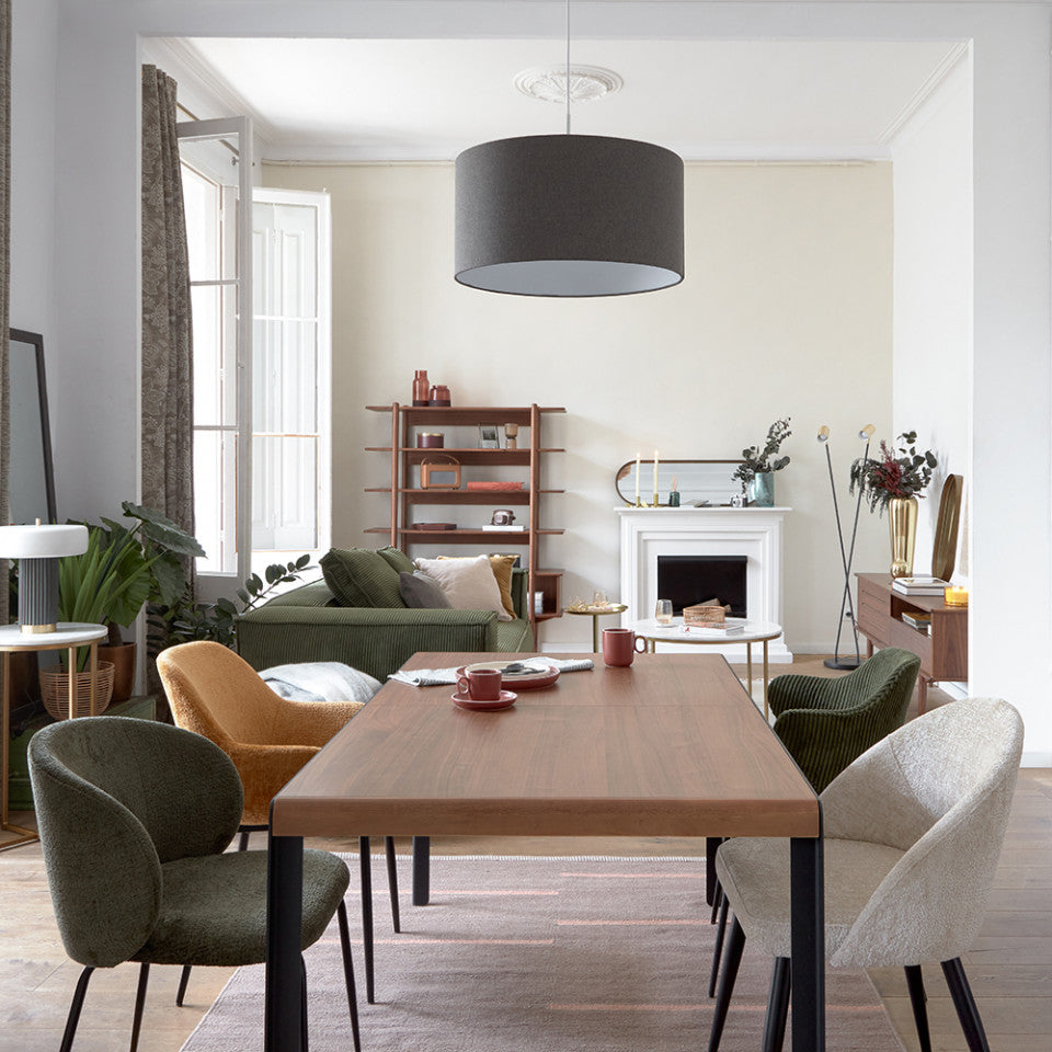 Scaun dining galben mustar din textil Konna Kave Home