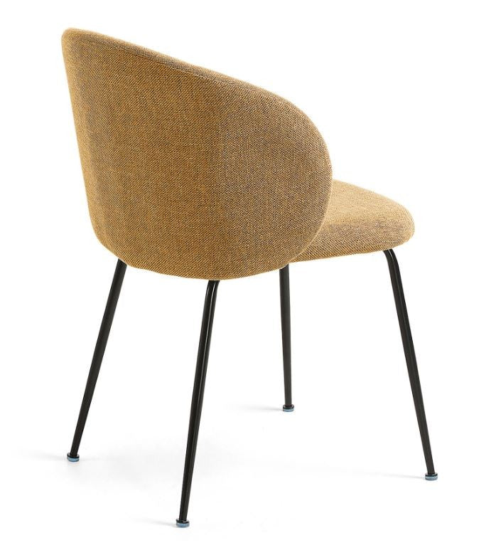 Scaun dining galben mustar din textil Minna Kave Home