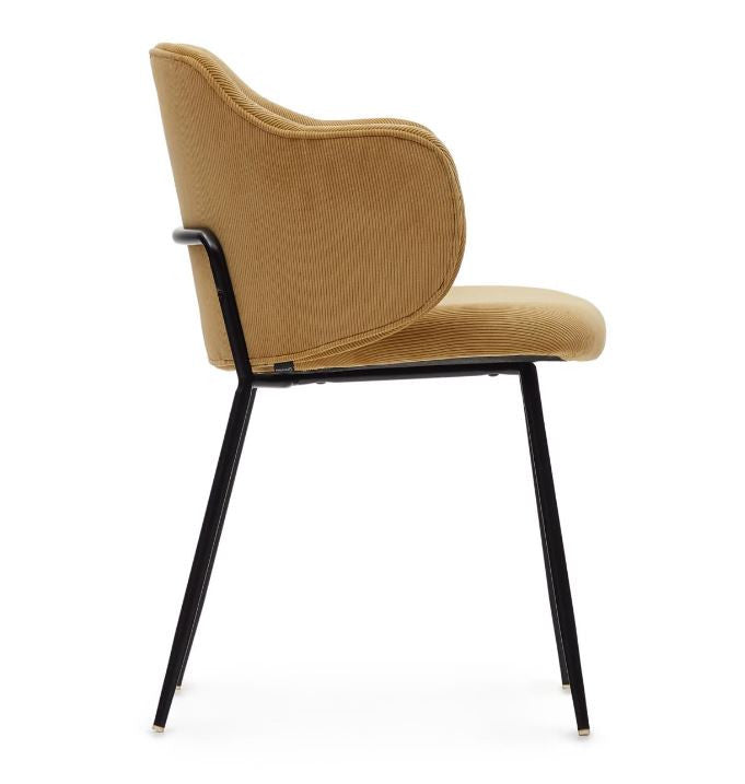 Scaun dining galben mustar din textil Suanna Kave Home