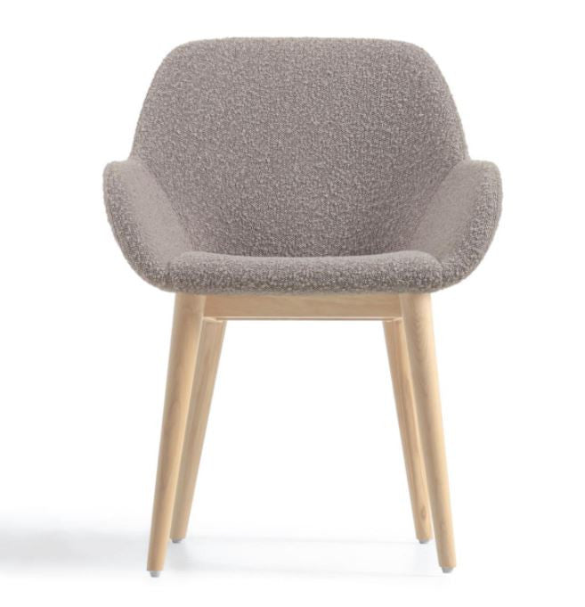 Scaun dining gri deschis din textil Konna Kave Home
