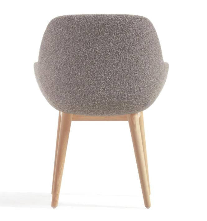 Scaun dining gri deschis din textil Konna Kave Home
