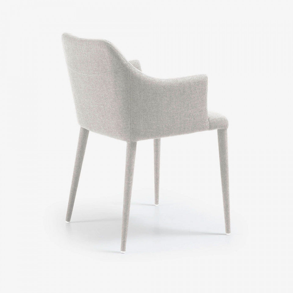 Scaun dining gri din textil Croft Kave Home