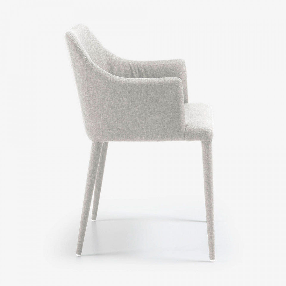 Scaun dining gri din textil Croft Kave Home