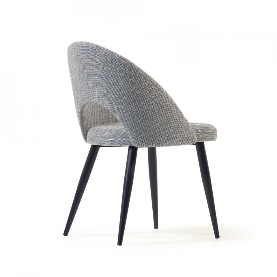 Scaun dining gri din textil Mael Kave Home
