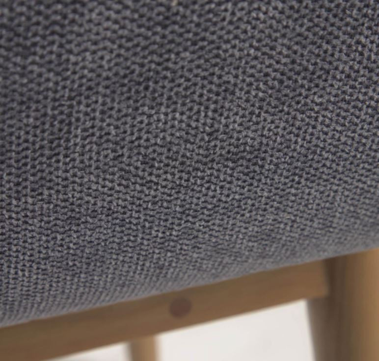Scaun dining gri inchis din textil Konna Kave Home