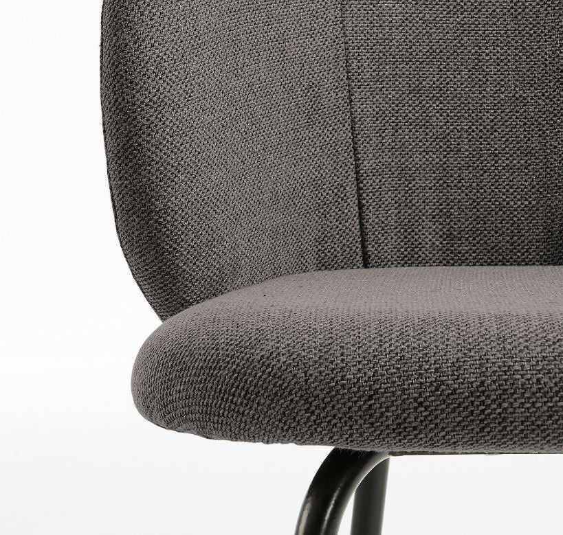 Scaun dining gri inchis din textil Minna Kave Home