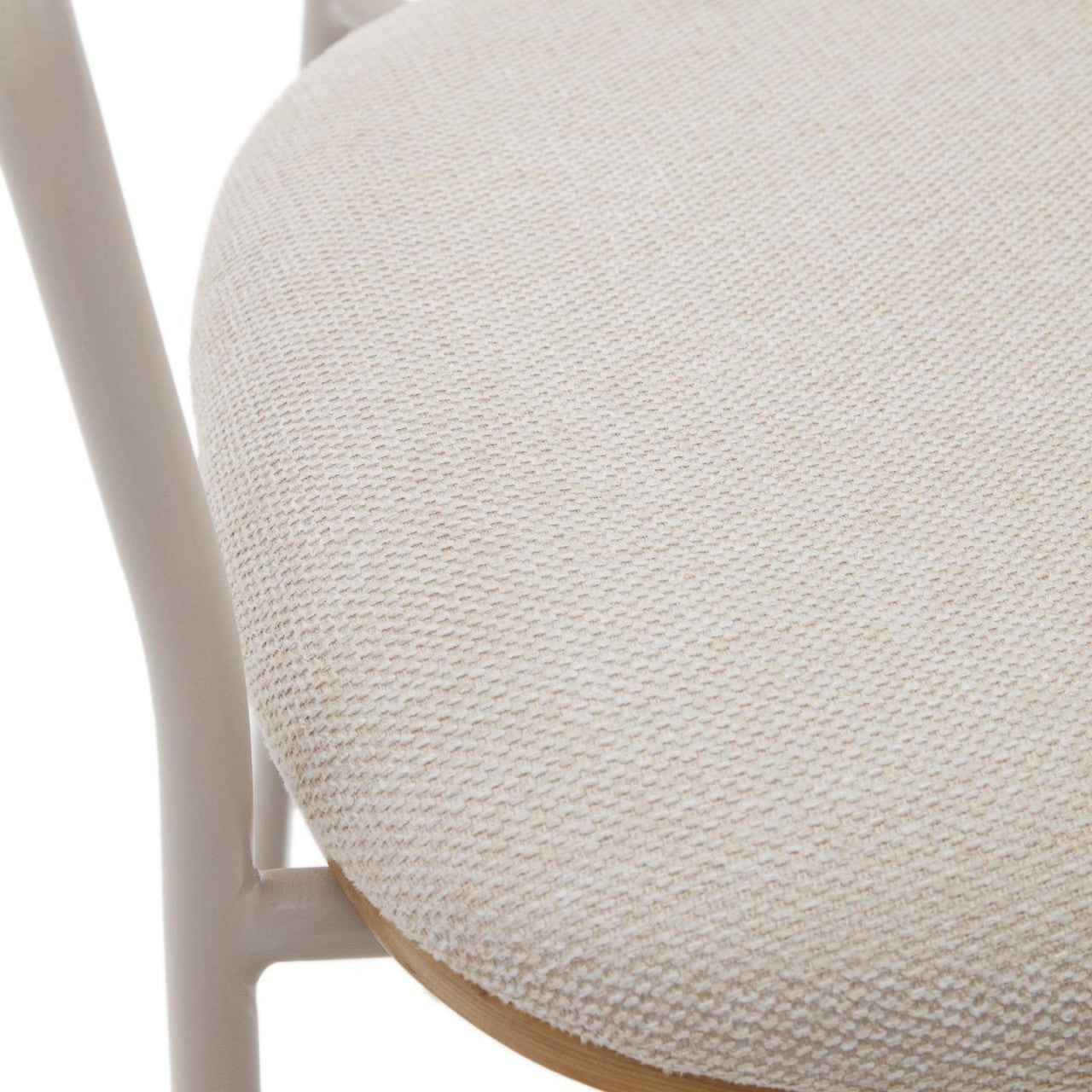 Scaun dining maro/alb din textil Maureen Kave Home