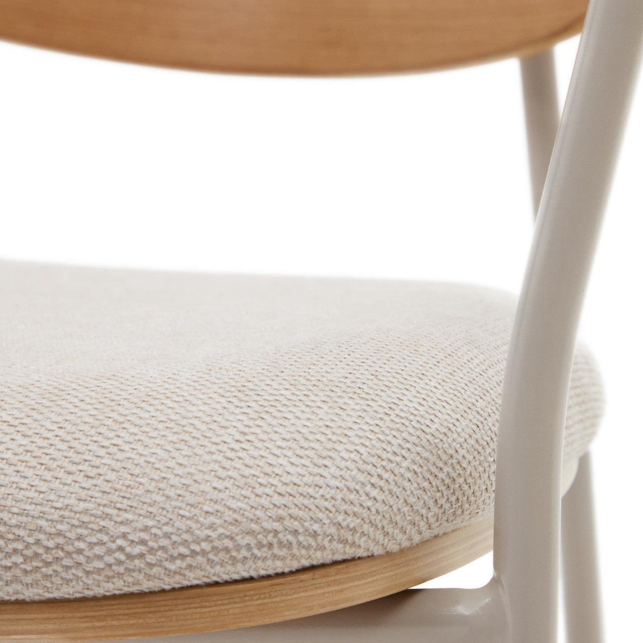 Scaun dining maro/alb din textil Maureen Kave Home