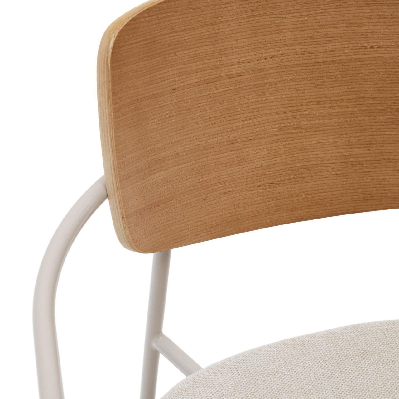 Scaun dining maro/alb din textil Maureen Kave Home
