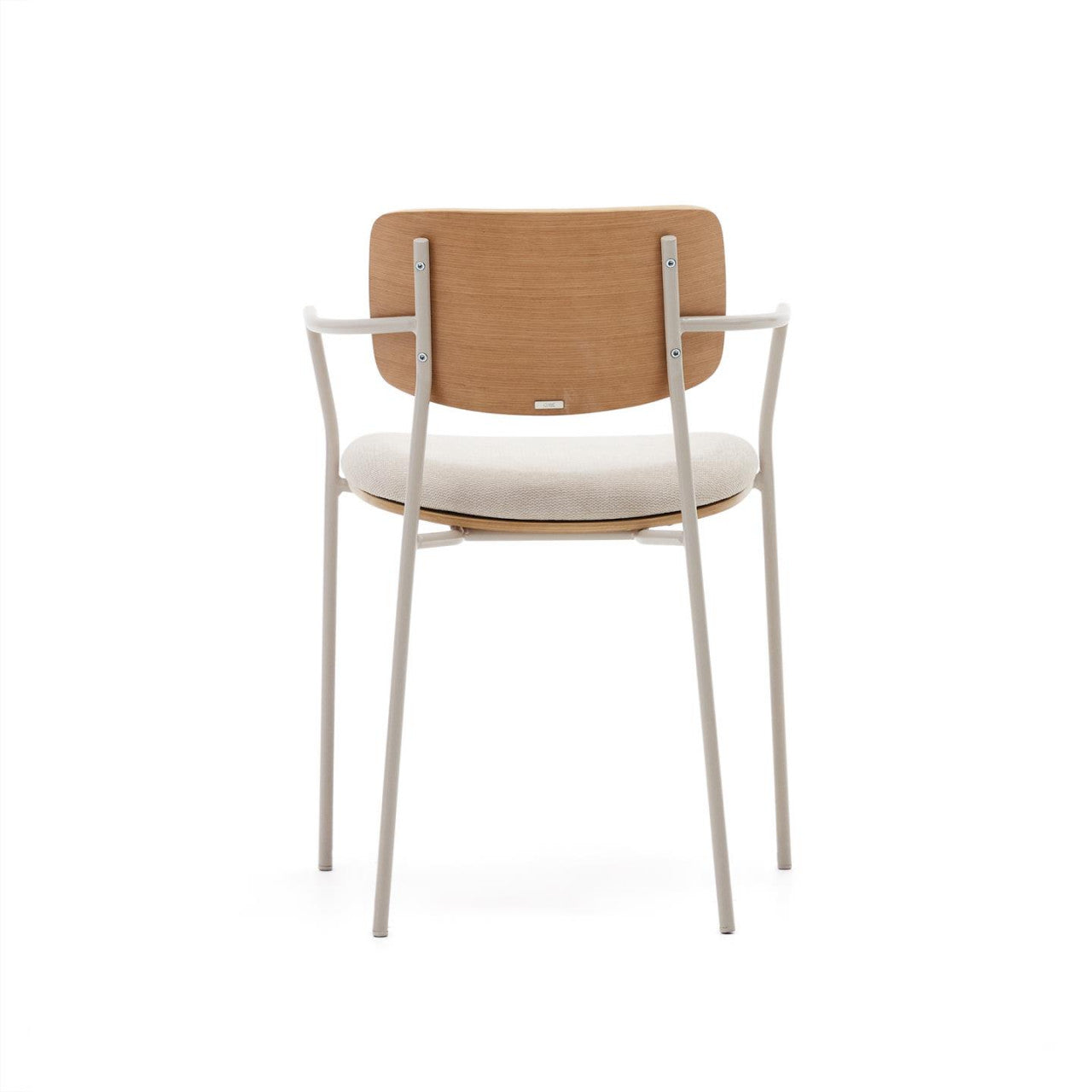 Scaun dining maro/alb din textil Maureen Kave Home