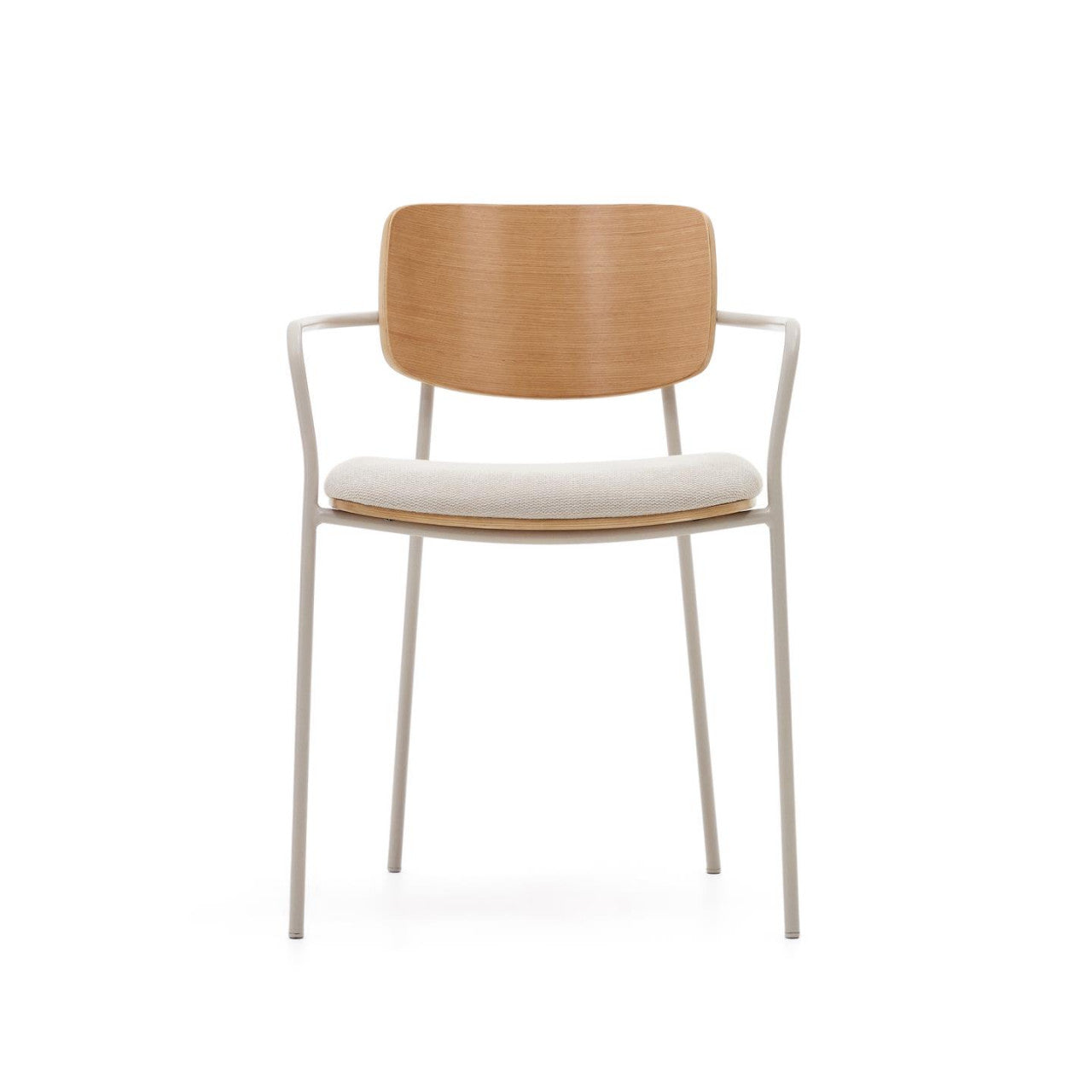 Scaun dining maro/alb din textil Maureen Kave Home
