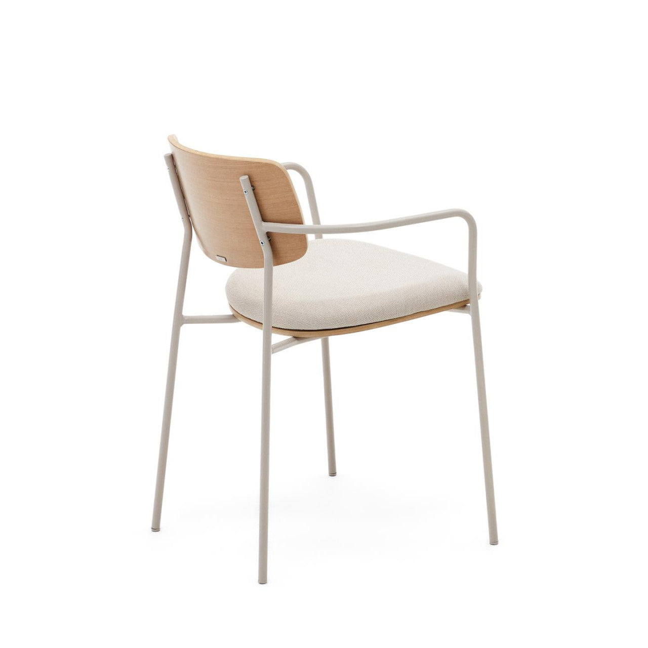 Scaun dining maro/alb din textil Maureen Kave Home
