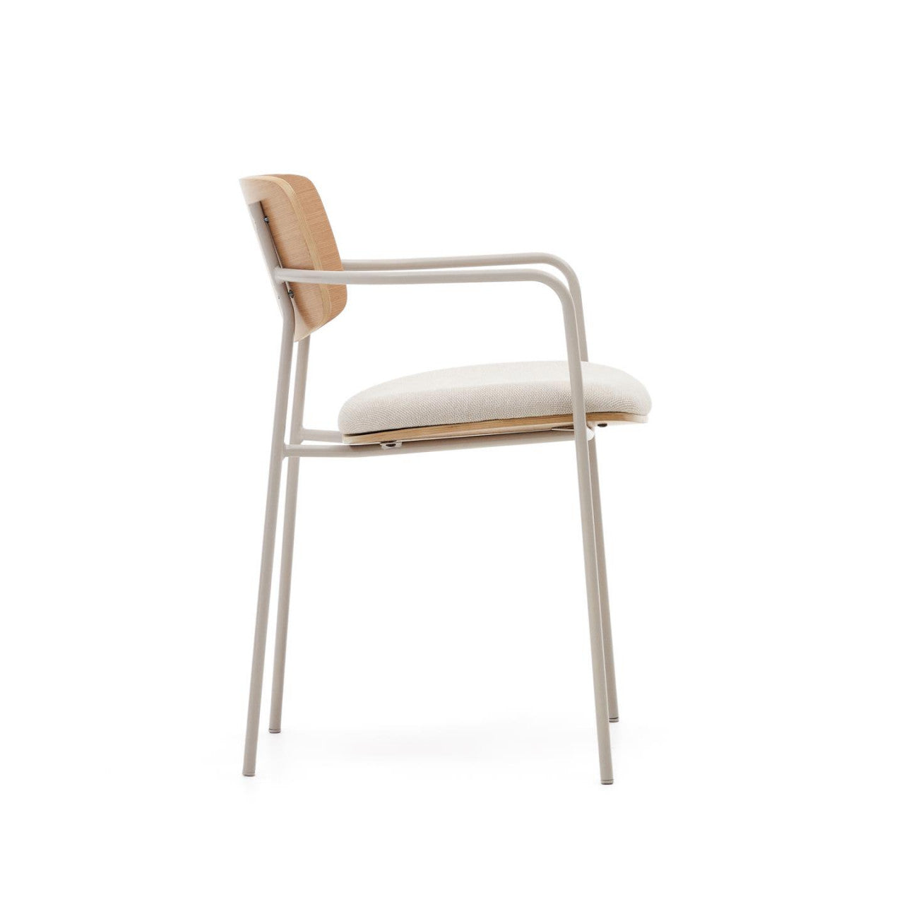 Scaun dining maro/alb din textil Maureen Kave Home