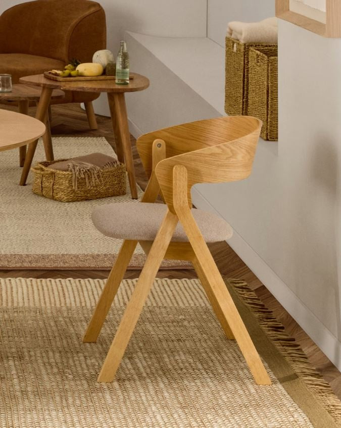 Scaun dining maro deschis din lemn Godia Kave Home