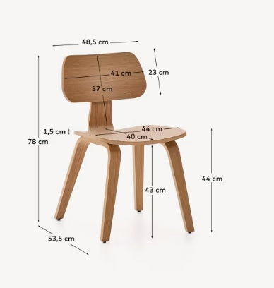 Scaun dining maro din lemn Gena Oak Kave Home