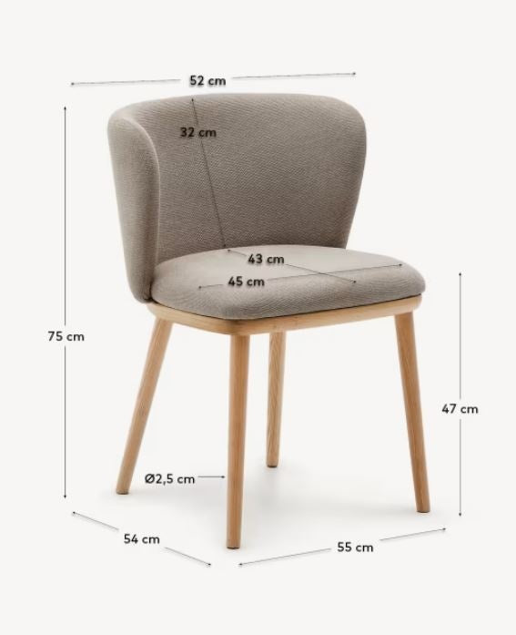 Scaun dining maro din textil Ciselia Chenille Kave Home