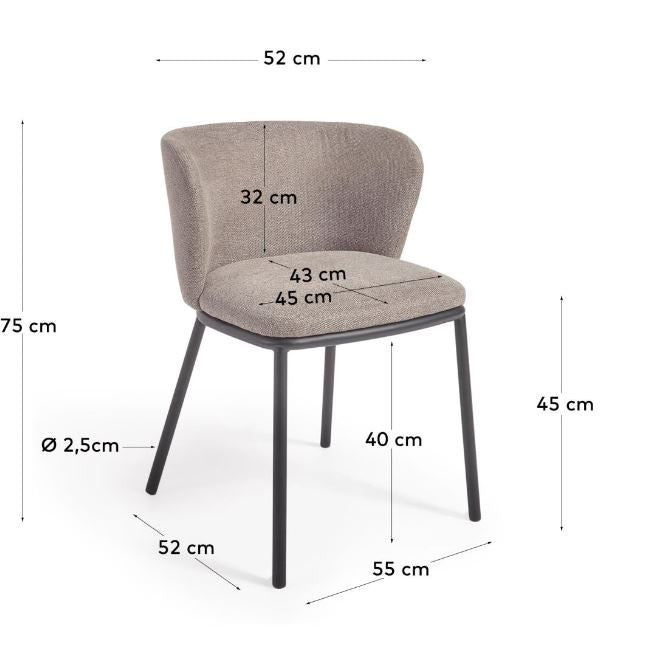 Scaun dining maro din textil Ciselia Kave Home