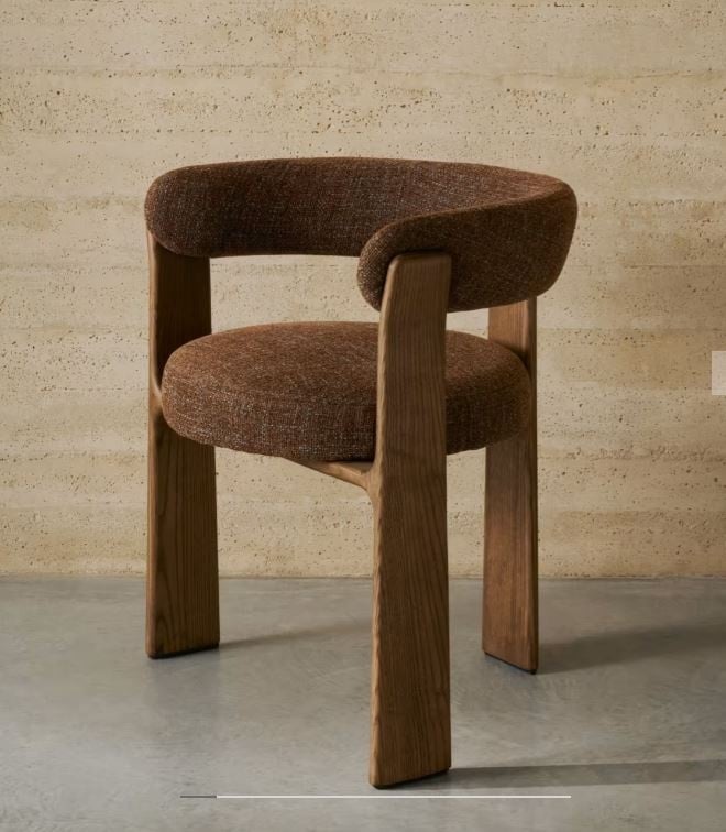 Scaun dining maro din textil Granite Chenille Kave Home